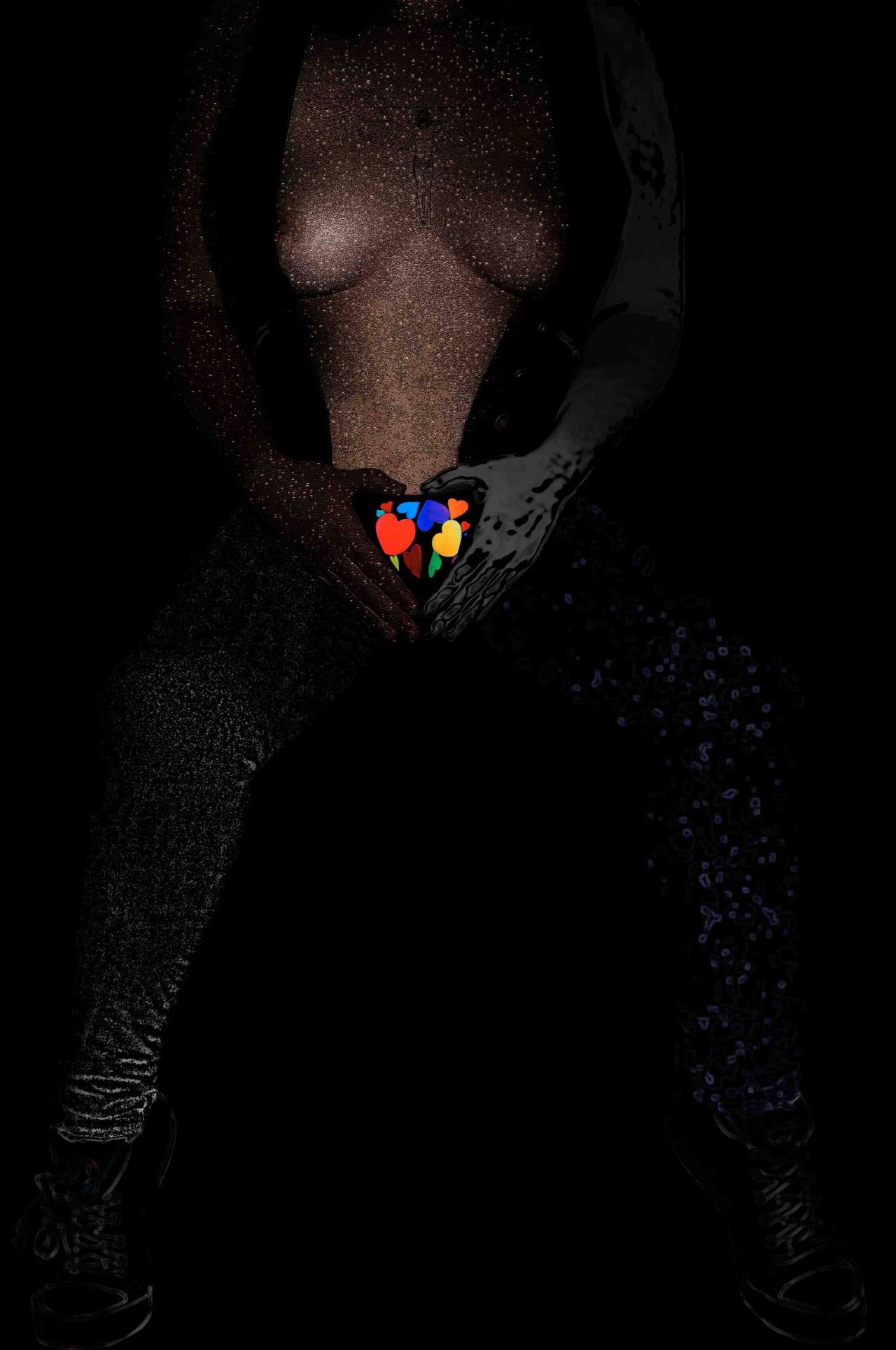 Dark, low-key artistic figure study